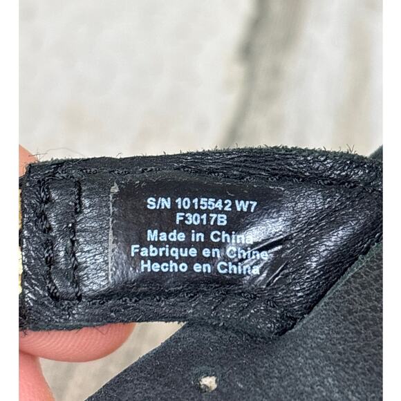 UGG Women’s 7 Black Tan Leather Braided Slip On Flip Flop Sandal Summer Beach - Picture 6 of 7